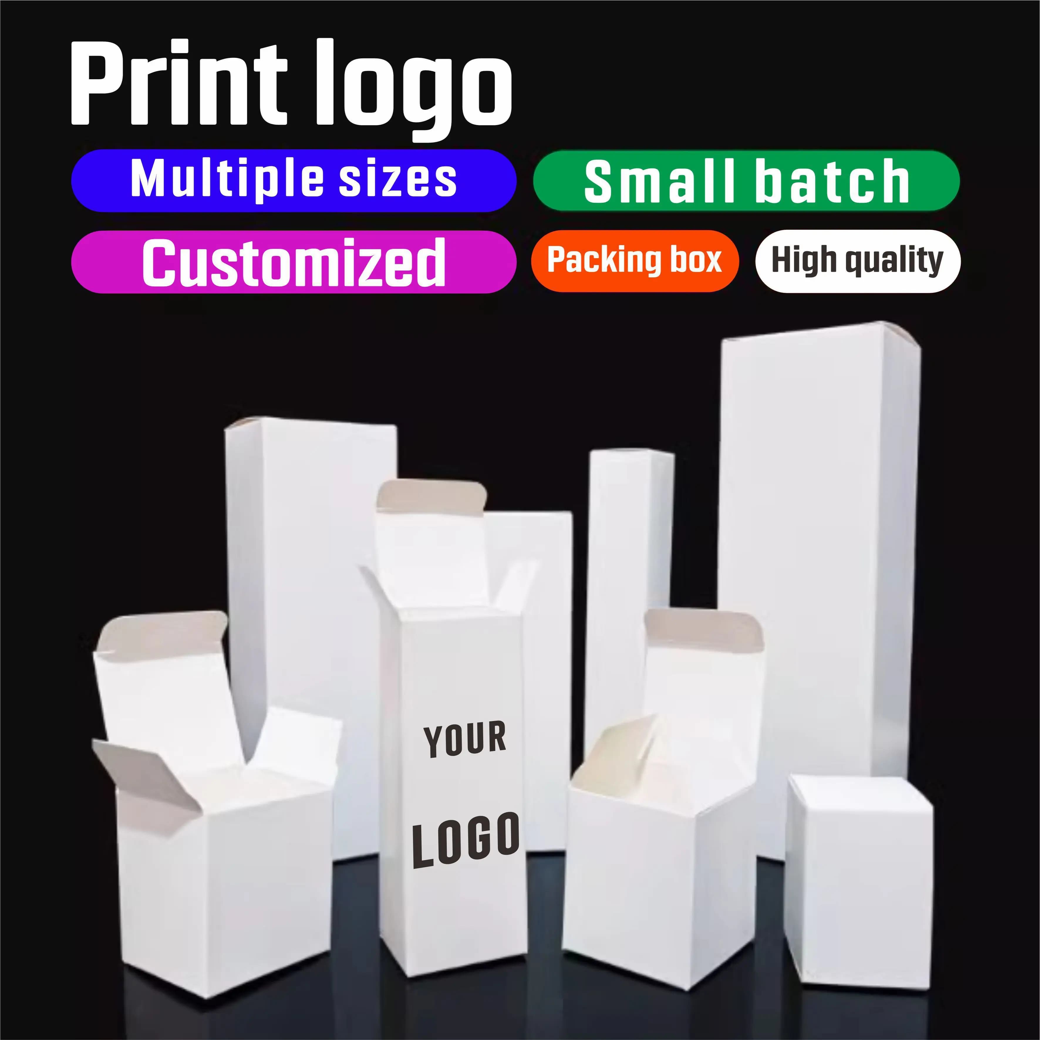 Impression de logo sur boîte en carton blanc, conception de petits lots personnalisés, boîte cosméti