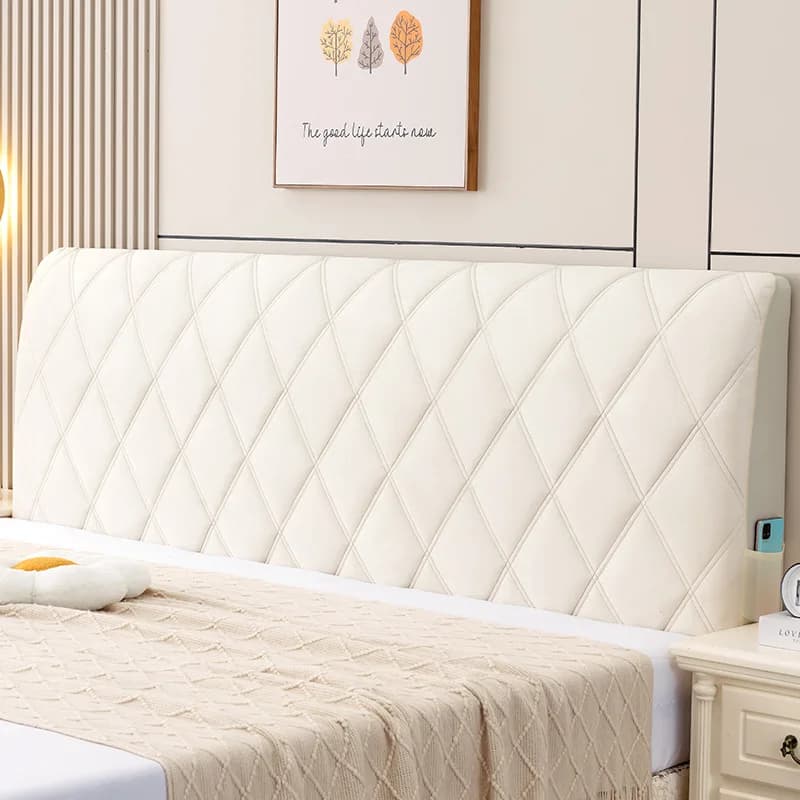 Housse de tête de lit universelle en coton doux, rembourrée, anti-poussière, confortable, épaisse, S