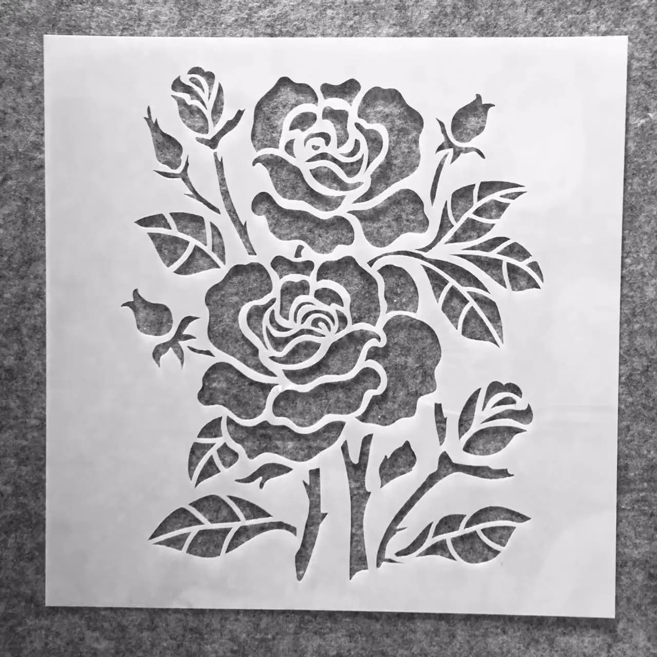 Pochoirs décoratifs pour peinture murale, 2 fleurs, 30x30cm, pour bricolage, scrapbooking, coloriage