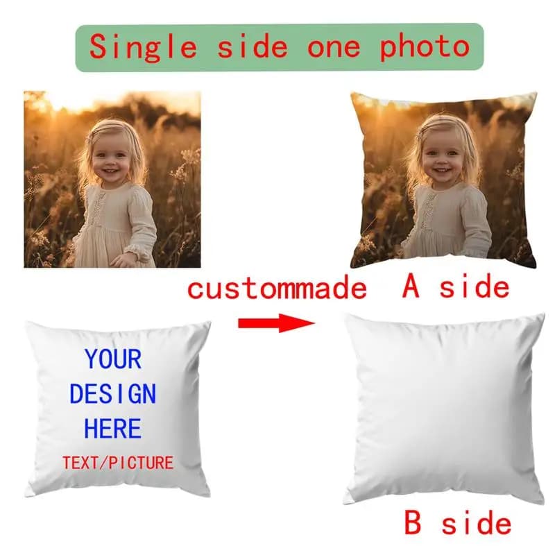 Housse de coussin personnalisée avec Logo d'images, taie d'oreiller personnalisée, décorative pour l
