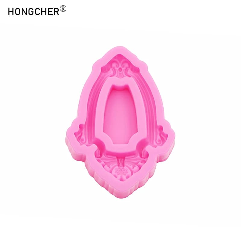 Moule de cadre en dentelle gaufrée Vintage, cadre photo en Silicone pour décoration de gâteaux, moul