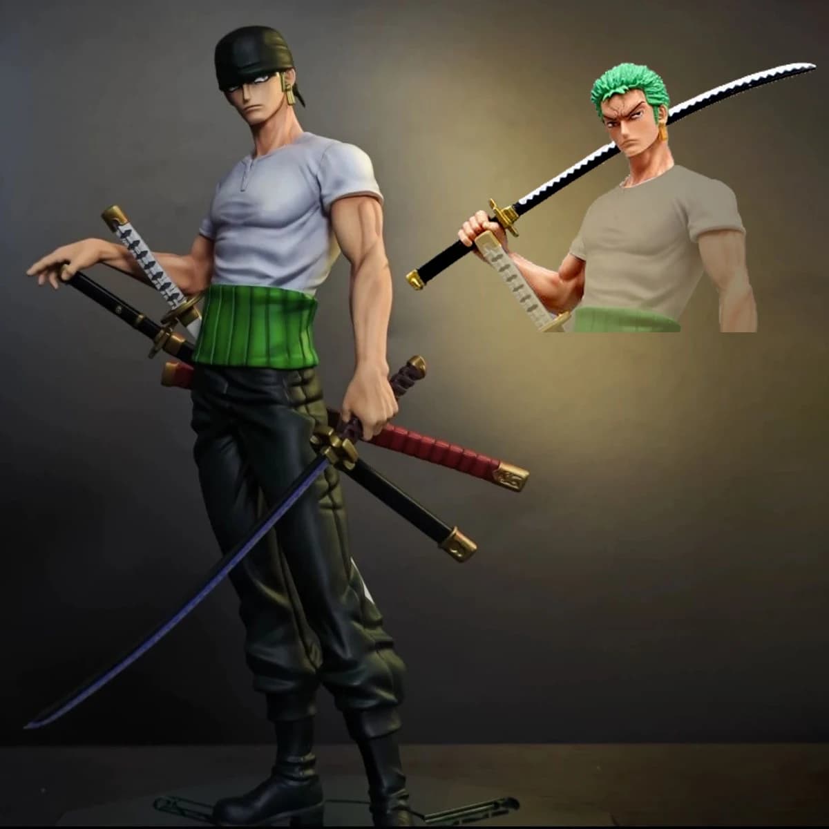 Figurine une pièce de dessin animé Roronoa Zoro, 25cm/9,84 pouces, Statue en PVC, modèle de collecti