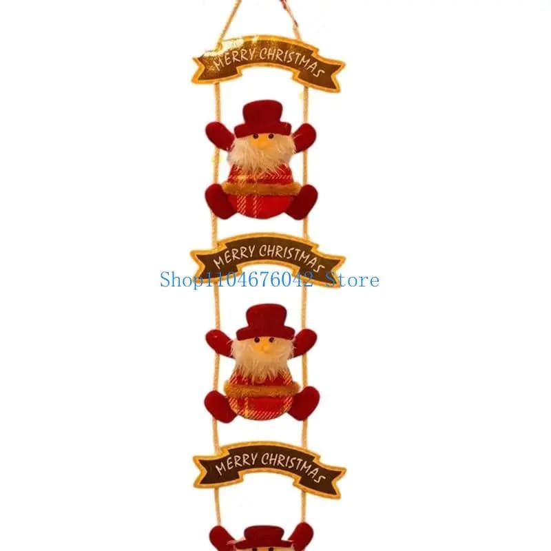 5asd – cerf père noël en tissu doux, ornement suspendu, décoration d'arbre noël pour mur porte
