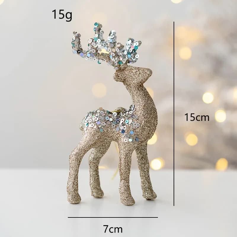 Pendentif décoratif de sapin de Noël, ornement de cerf floqué rose, décor du nouvel an, fournitures