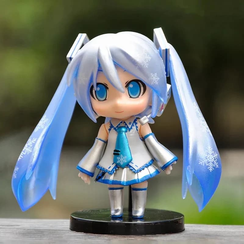 Figurine Hatsune Miku Kawaii rose et verte, mini ornement de bureau, décoration idéale pour la maiso