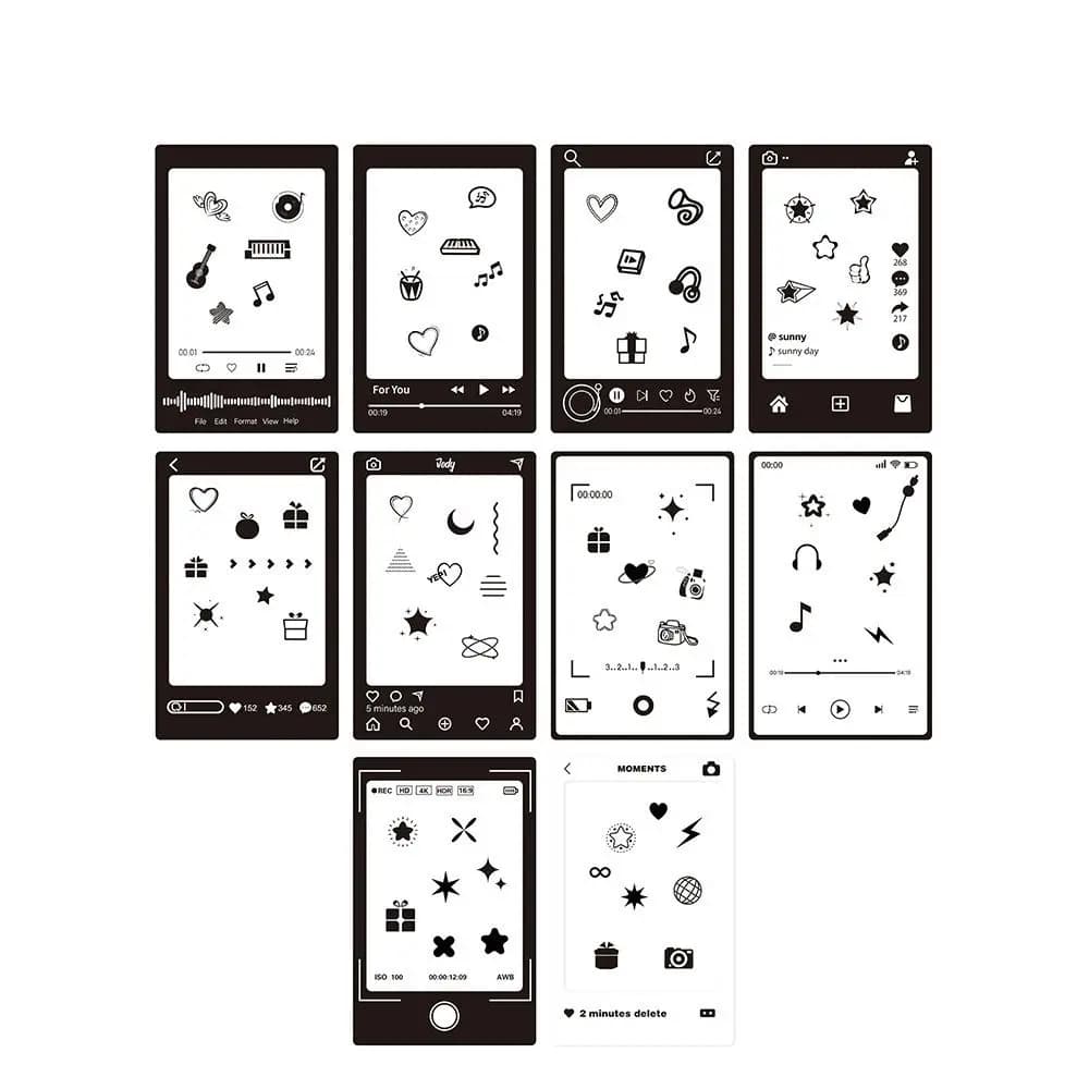 Fujifilm-Autocollant pour Cadre Photo Instantané de 3 Pouces, 10 Pièces/Ensemble, Décalcomanies Déco