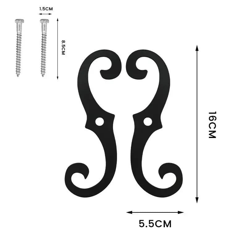 Attaches de volet en fonte, 2 pièces, matériel décoratif pour chiens en forme de S, antirouille, emb