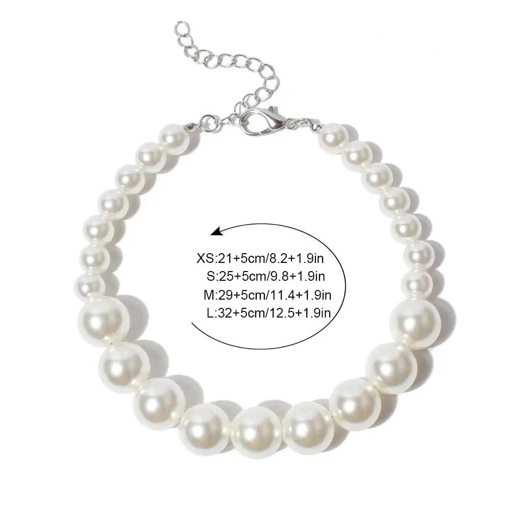 Collier de perles de luxe pour chien, accessoires de toilettage pour fête de mariage, réglable, bijo