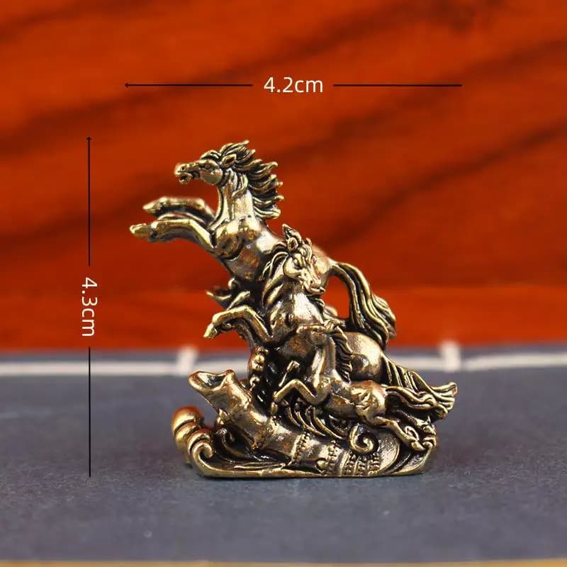 Statue de cheval en Bronze, lingot Lion paon, décoration de bureau, salon, Table à thé, Sculpture ar
