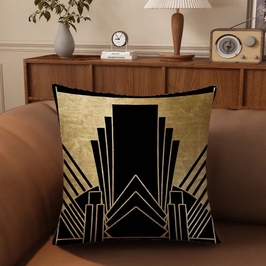 Housse de coussin à motifs dorés, décoration de maison, Style Art déco, adaptée au canapé, à la cham