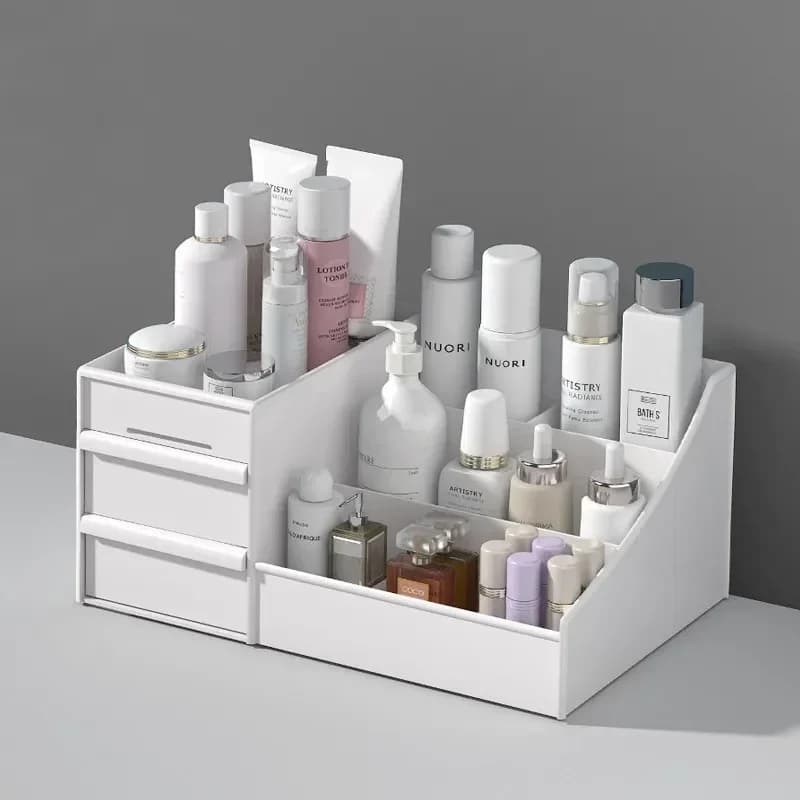 Tiroir en plastique, boîte de rangement de maquillage, étagère de finition pour dortoir, cosmétiques