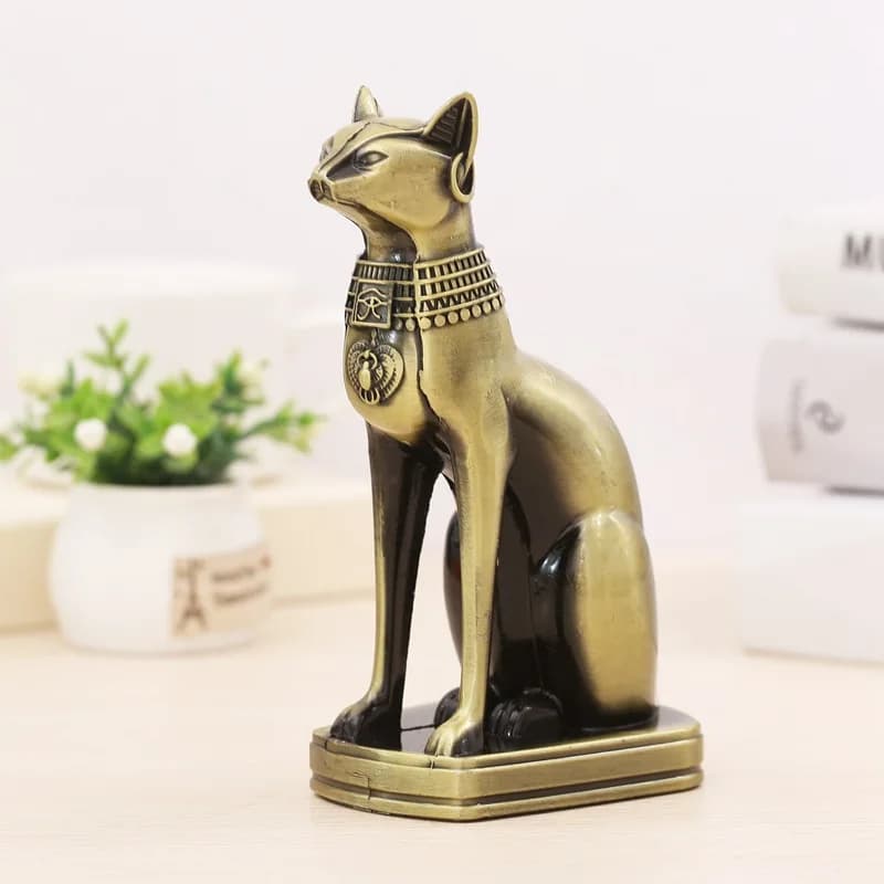 Statue de chat égyptien en métal, décoration de maison, ornements artisanaux, décorations d'armoire 