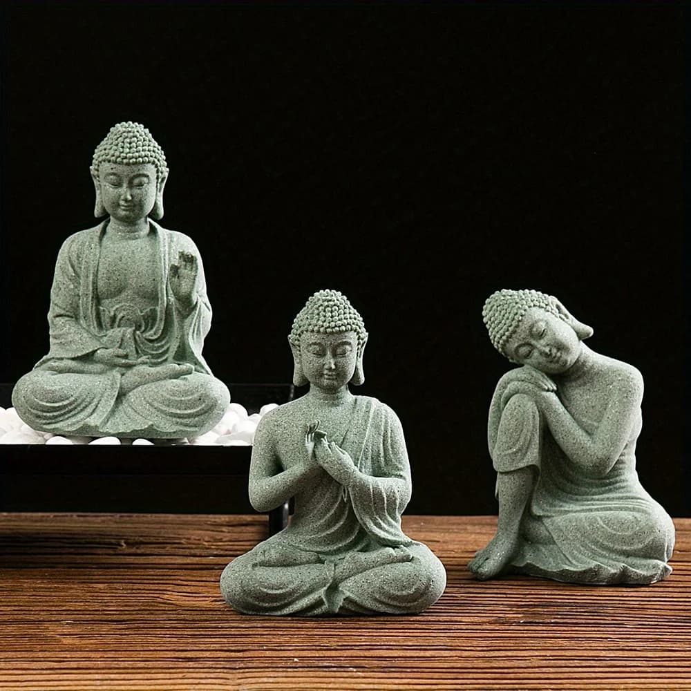 Statue de jardin de bouddha, décoration d'aquarium, Mini Figurine bouddhiste, décor de table, maison