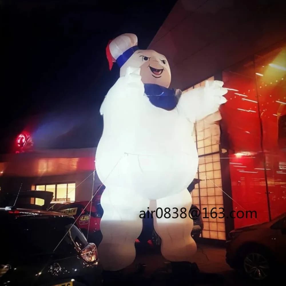 Extérieur géant gonflable rester Puft guimauve homme avec lumières Led climatpillé Ghostbusters Airb