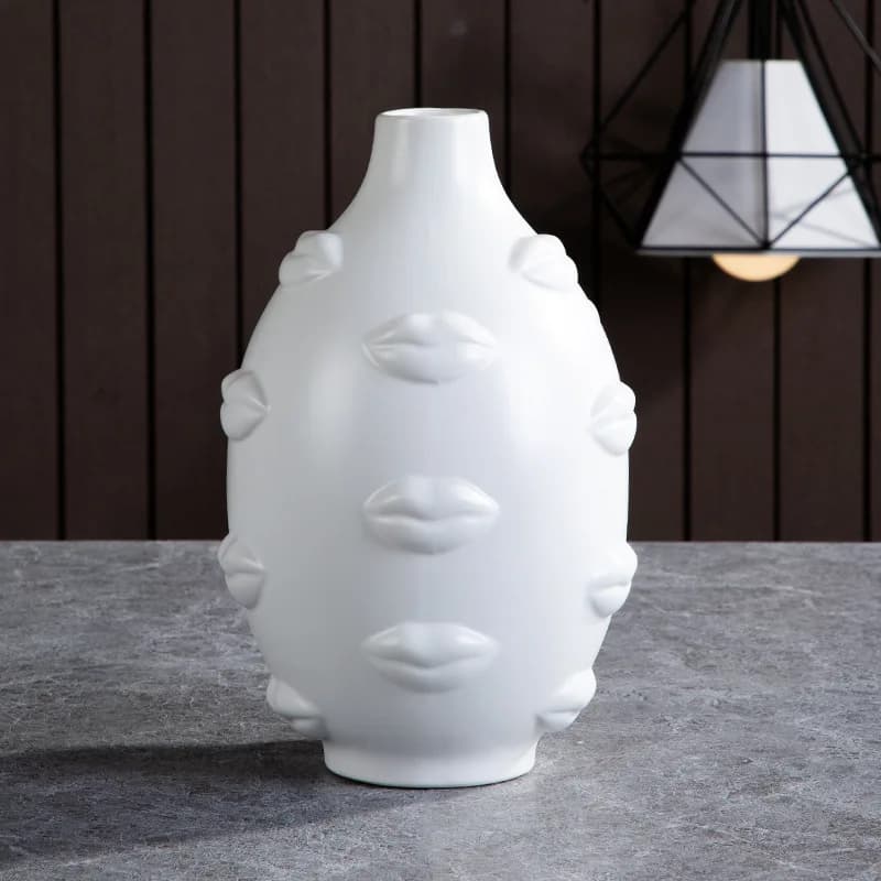 Vase en poterie blanche pour artistes, plantes en pot 3D Jules, insertion de fleurs sèches, résidenc