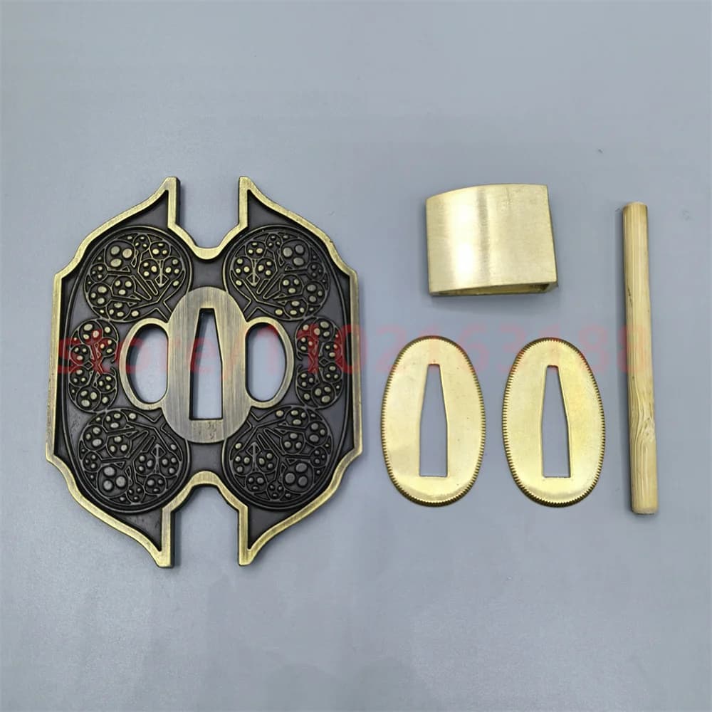 Garde-mains en alliage Tsuba, Habaki Seppa en laiton pour japon, véritable samouraï japonais Katana,
