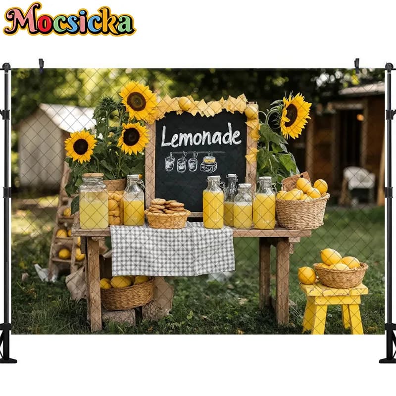 Arrière-Plan de Photographie Citron pour Nouveau-Né, Décoration de Tournesol, Portrait de ixd'Annive