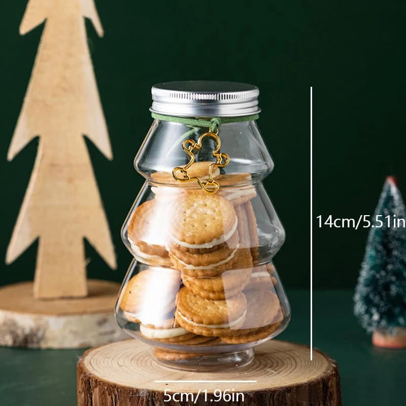 Pot sucré d'arbre de noël de 500ml, cadeau pour enfants, bricolage, bonbons, biscuits, collation, em