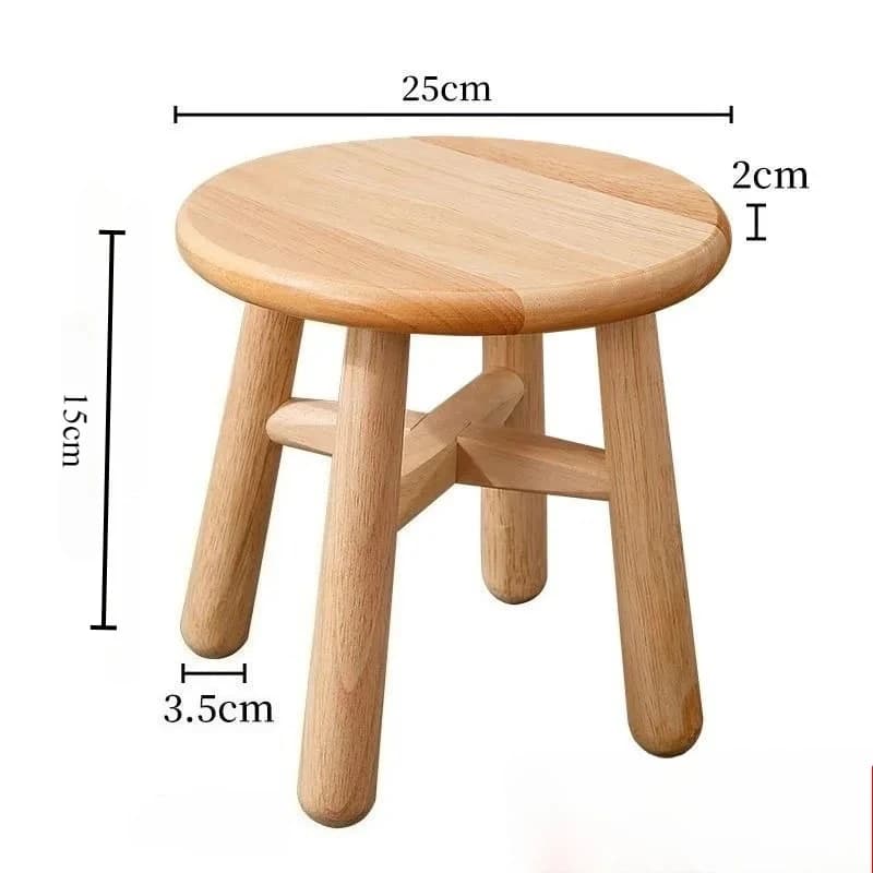 Petit tabouret rond en bois massif, meubles multifonctionnels, décoration de chambre à coucher, salo