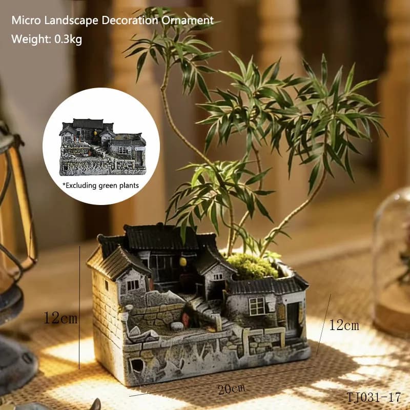 Ornement de décoration de micro-paysage, ornement de maison rétro et nostalgique, décoration de salo