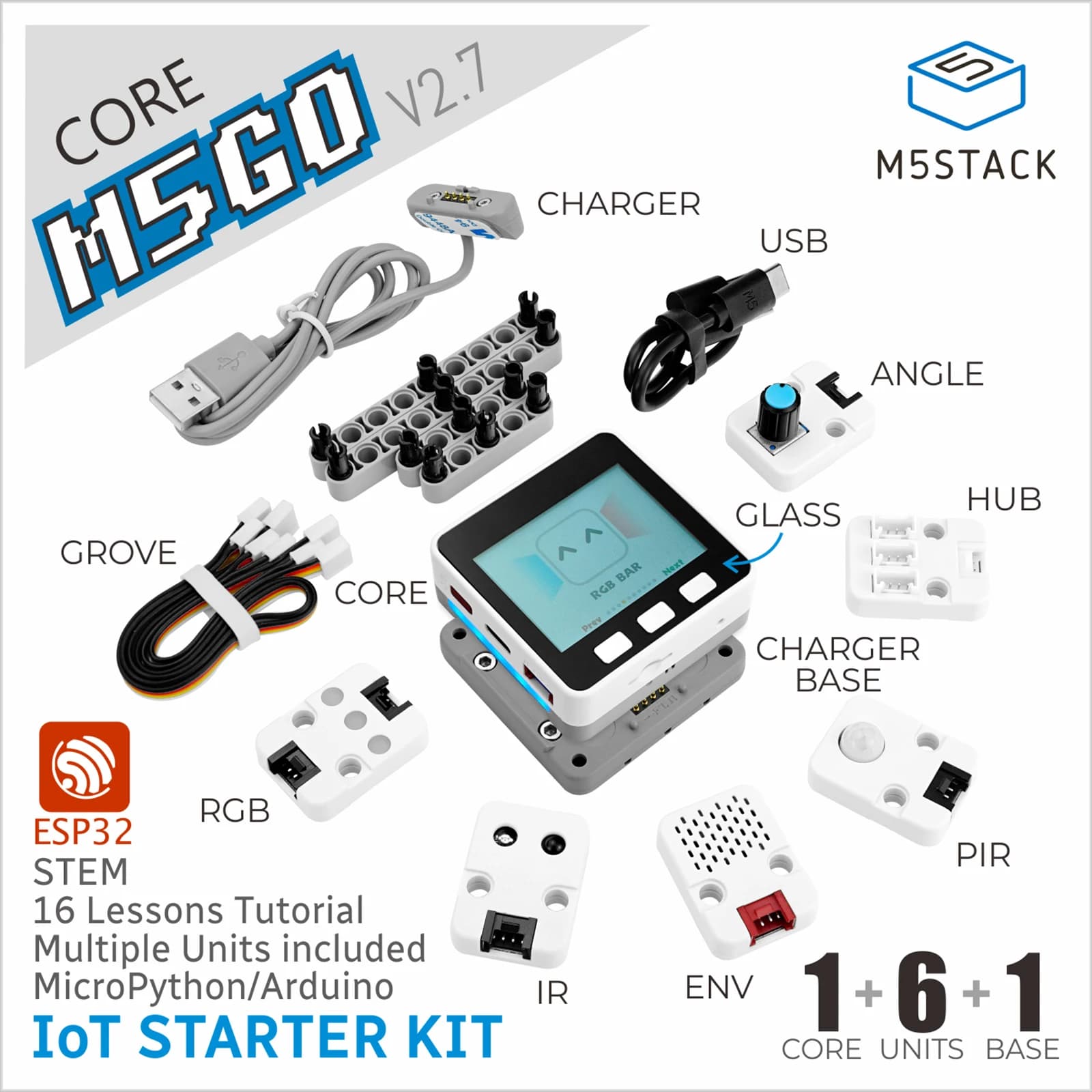 Kit de démarrage officiel M5Stack M5GO IoT V2.7