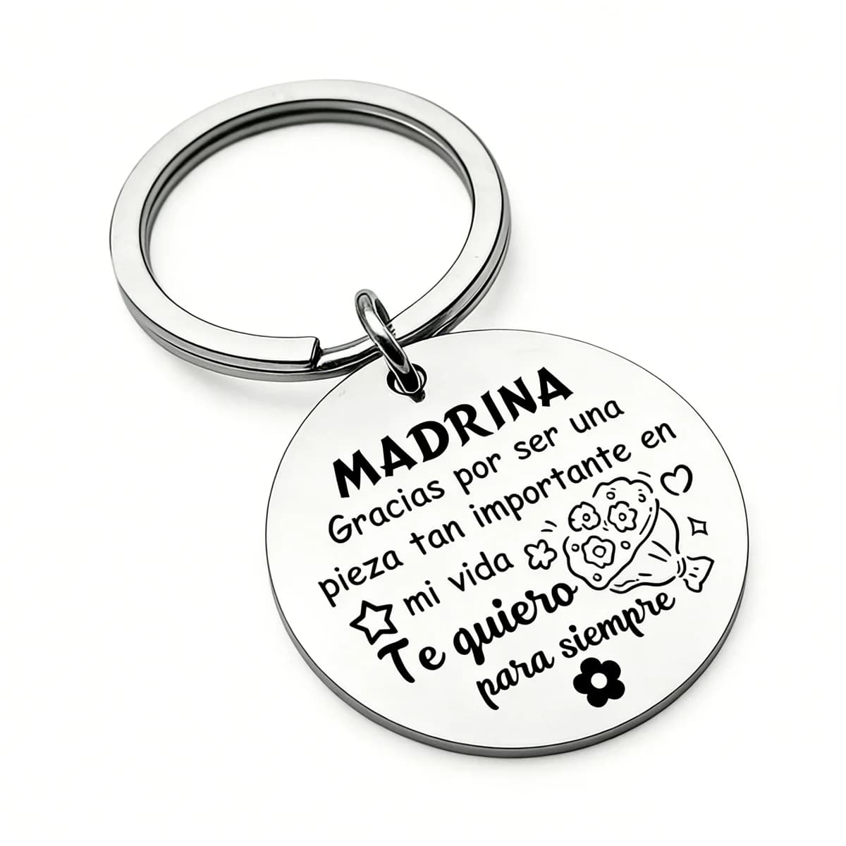 Porte-clés Godmother en métal rond gravé, 1 pièce, « Une partie importante de ma vie », cadeau de la