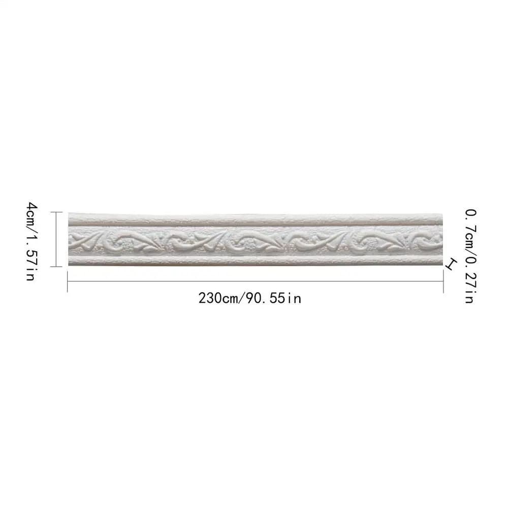 Bande de bordure murale autocollante 230*4*0.7cm, étanche, pour décoration de plinthe, papier peint,