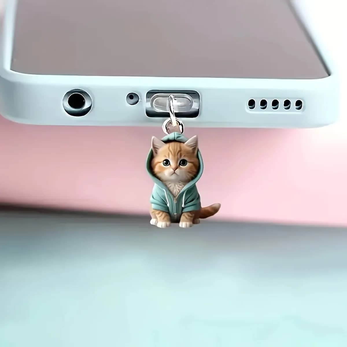 Accessoires décoratifs mignons en forme de chat, accessoires suspendus, bouchon anti-poussière unive