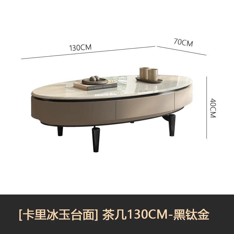 Table basse moderne de grande taille, design décoratif simple, avec rangement intégré, table d'appoi