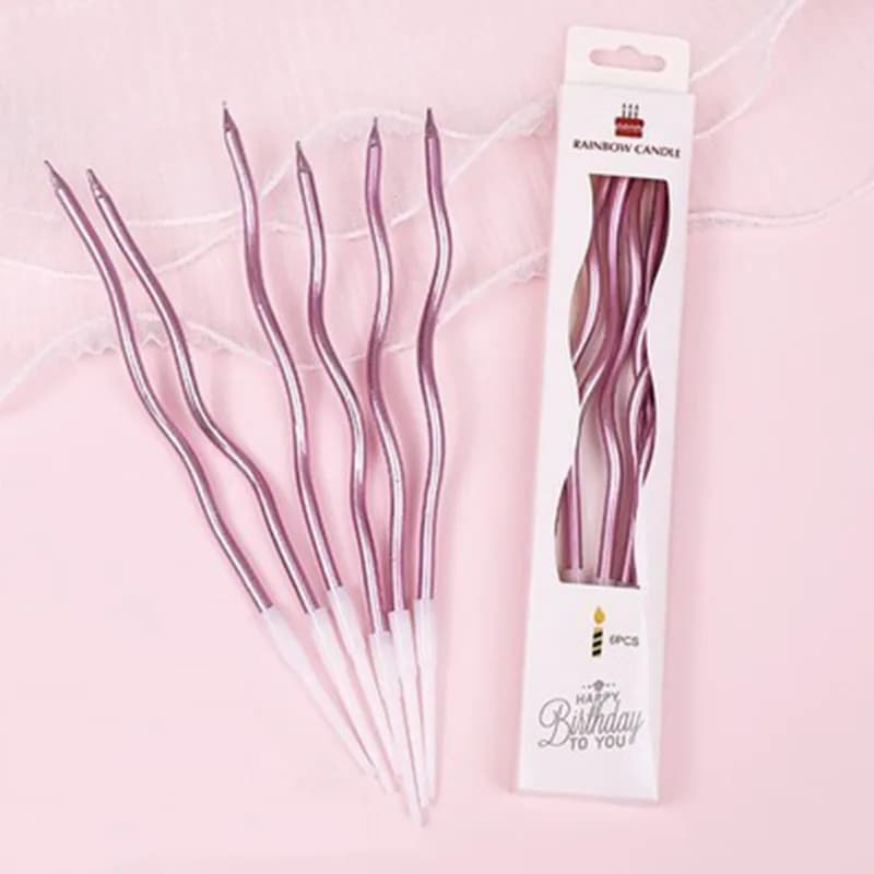 Bougies à gâteau incurvées créatives, meilleurs vœux, courbe d'anniversaire, colorées, fournitures d