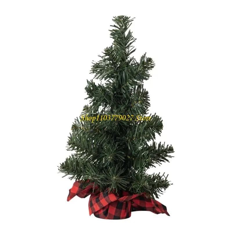C4DF – arbre noël artificiel avec Base en toile jute, embellissement vacances pour bureau, petit pin