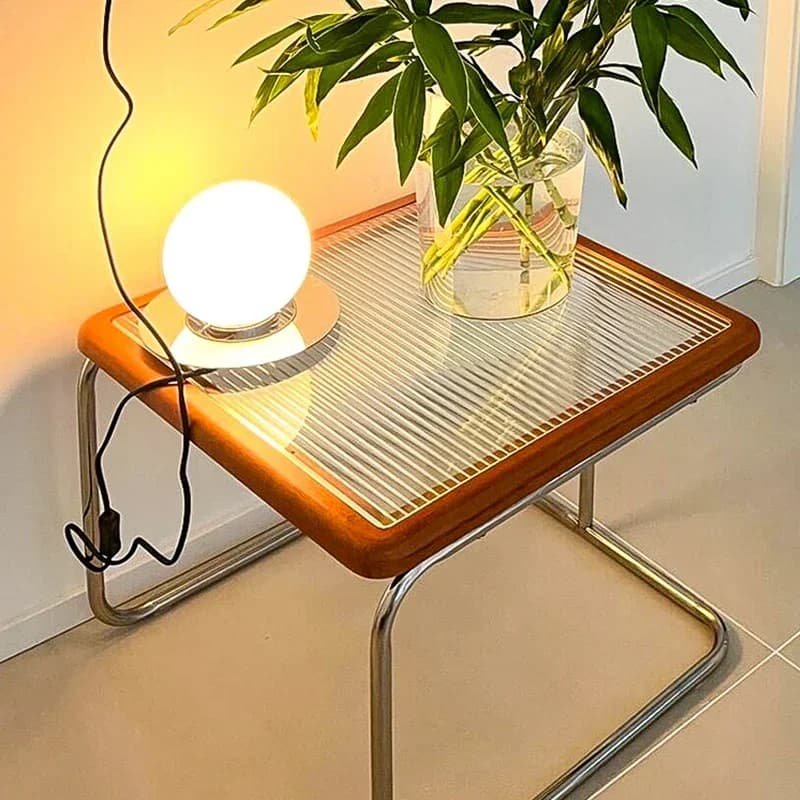 Table basse de Style médiéval rétro avec plateau en verre, Table d'appoint en rotin pour coin de sal