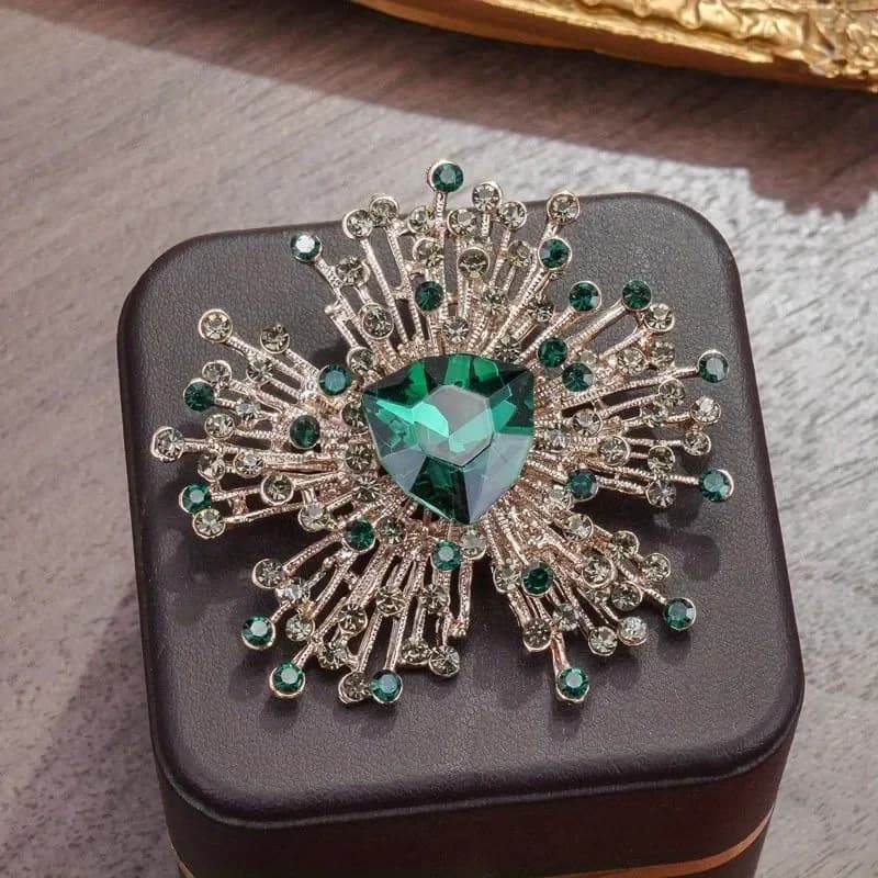 Broche de cour baroque abstraite pour femmes, strass en cristal, bijoux en métal, vêtements de fête 