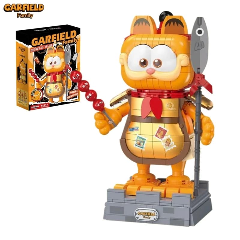 Figurine de Garfield en blocs de construction, Statue de la Liberté, Jouet d'assemblage de dessins a