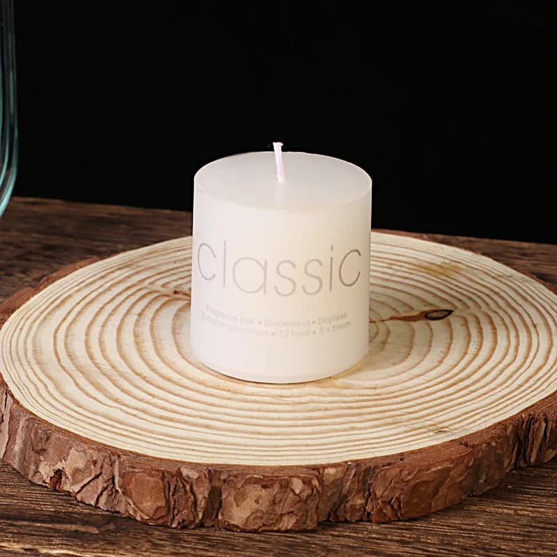 Bougie blanche d'urgence pour la maison, cire de pilier blanche, sans fumée et inodore, pour l'éclai