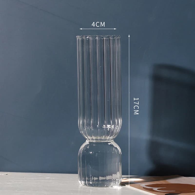 Vase en verre nordique pour la décoration de la maison, petits vases à fleurs, ornement de salon mod