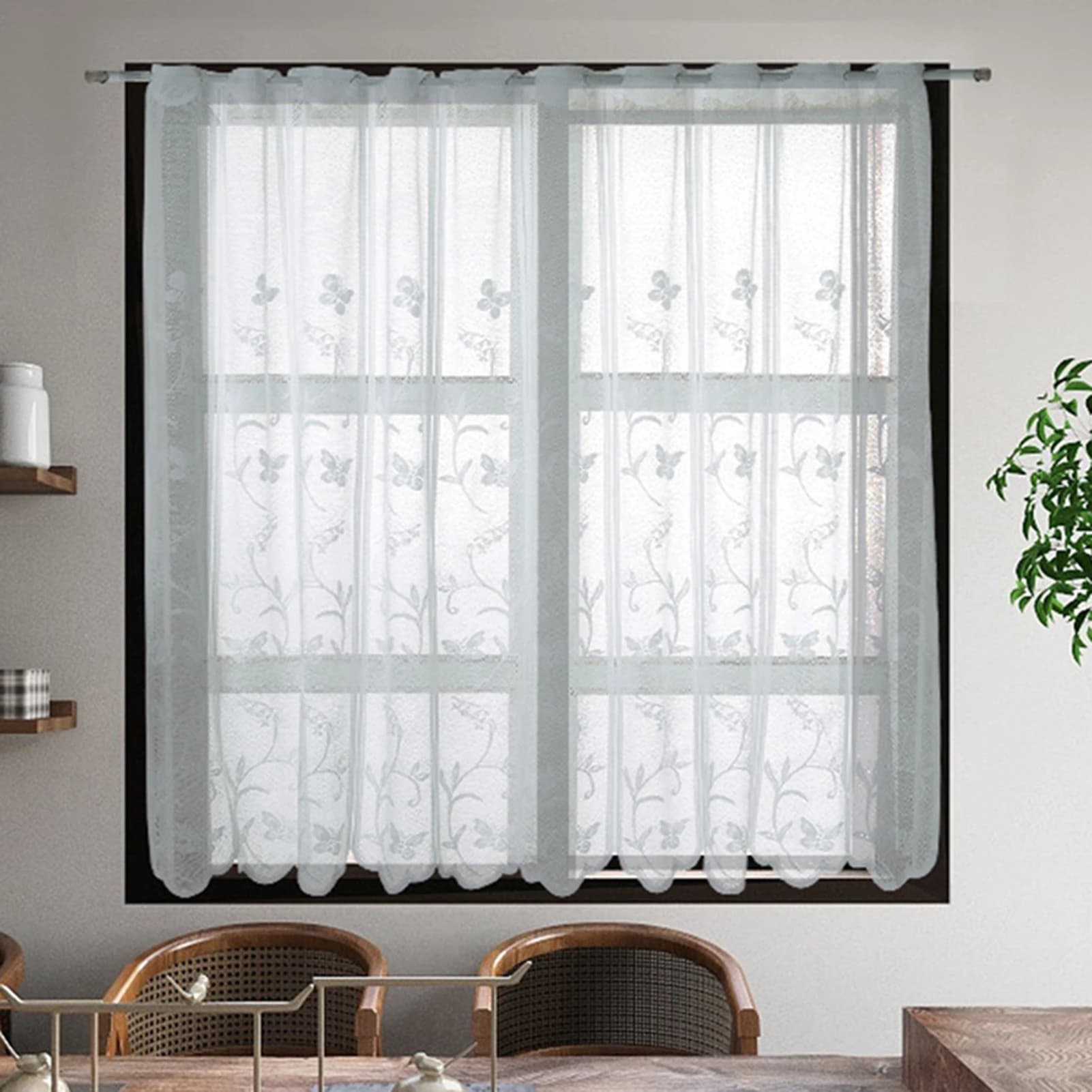 Rideaux en tulle, décoration de fenêtre pour la maison, rideau de style moderne, draperie de fenêtre