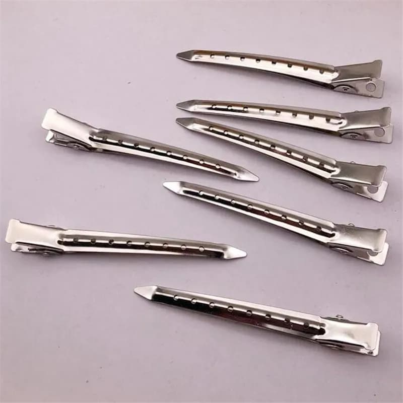 Pinces à cheveux en acier inoxydable pour salon professionnel, outils de coiffure, épingles à cheveux bricolage, barrettes, pinces, vêtements de sauna, accessoires, 10 pièces