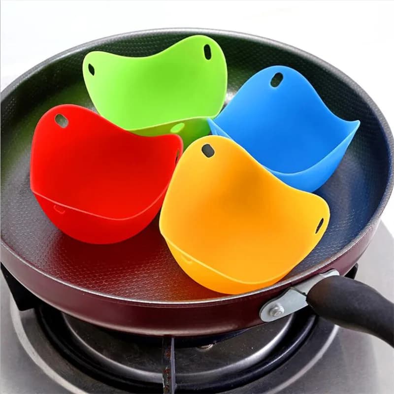 Moule à braconnier à œufs en Silicone, dosettes de braconnage, moule à œufs, bol, anneaux, cuiseur, chaudière, accessoires de cuisine, outils de fabrication de crêpes, 4 pièces