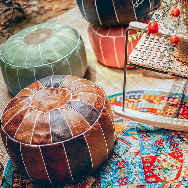 Juste de coussin de siège marocaine ronde