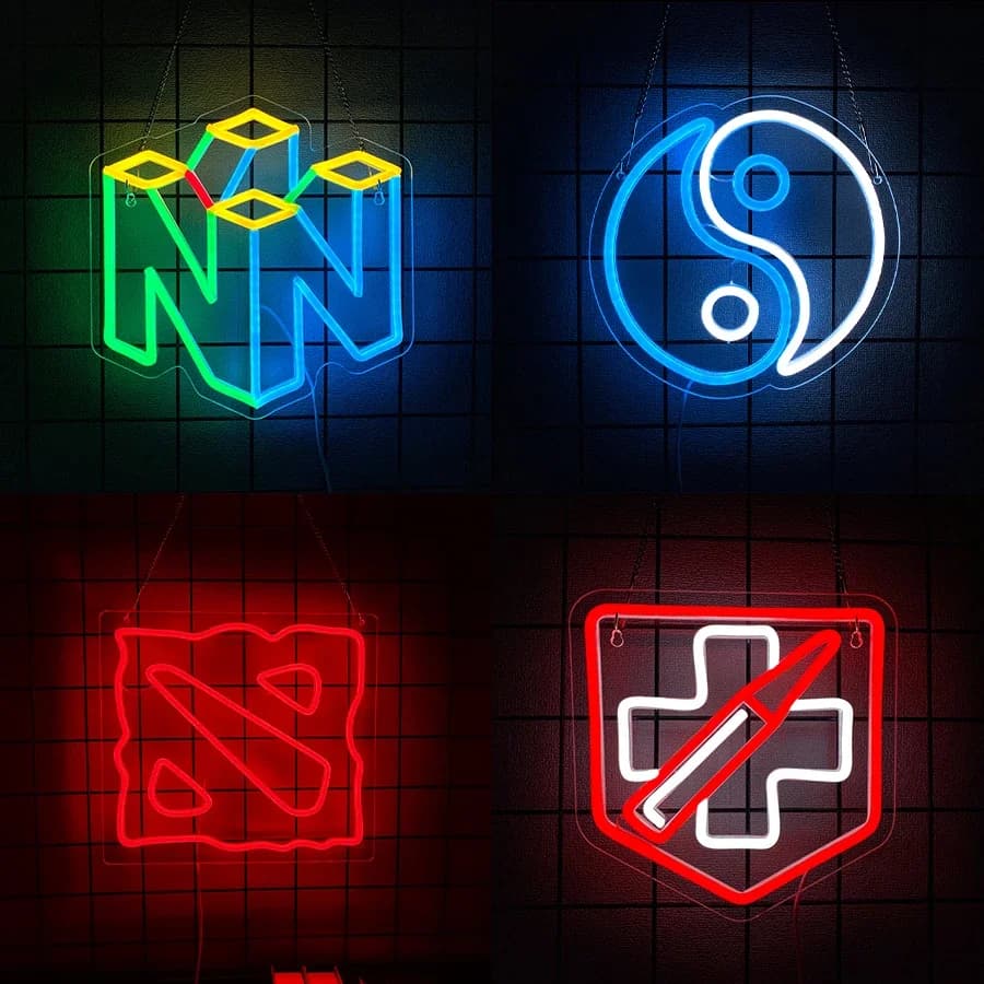 Enseigne au néon de la série de jeux pour la décoration murale, panneau lumineux pour la décoration de la salle de jeux, grotte d'homme, club, cadeaux pour les joueurs, les adolescents, les amis, la c