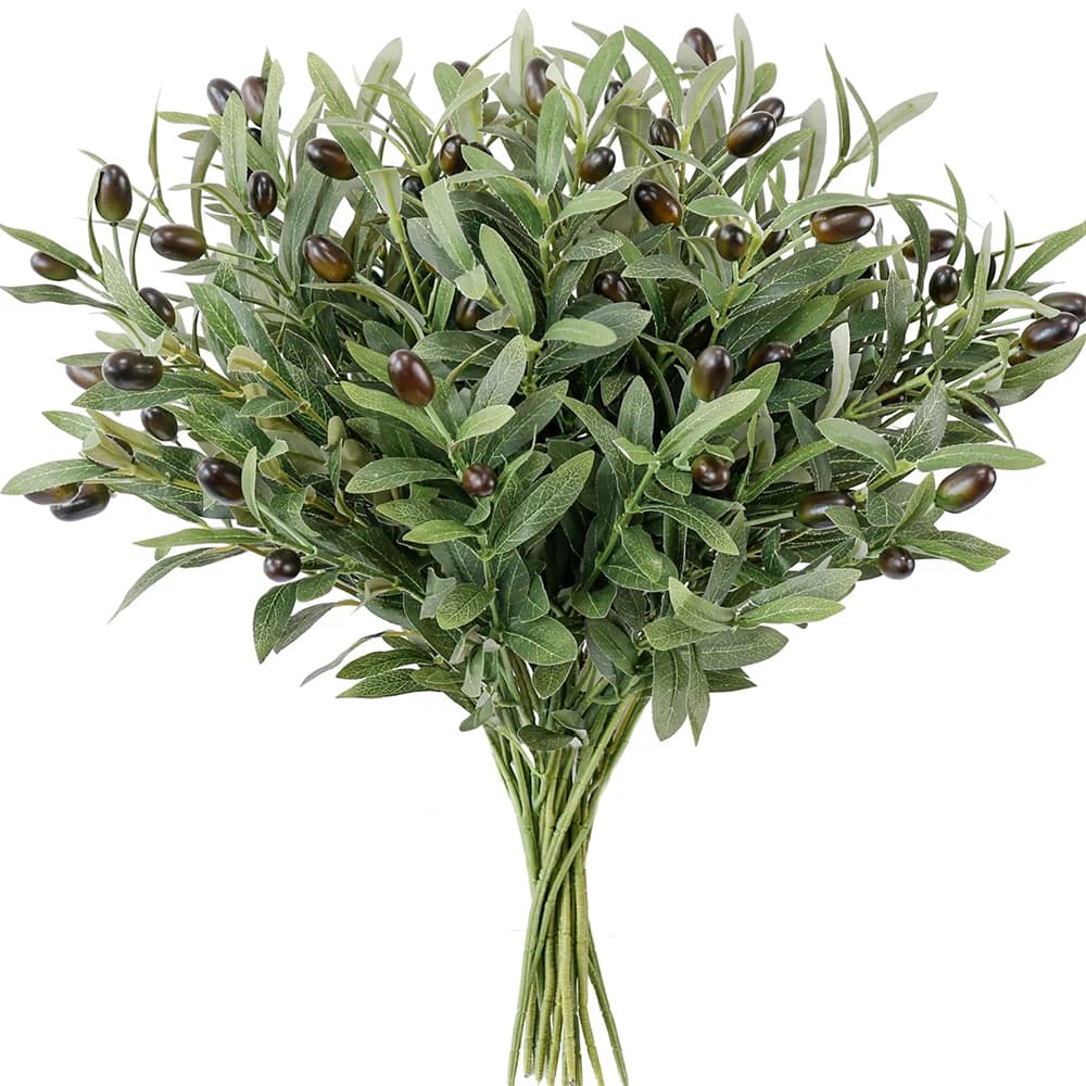Branches d'olivier artificielles, tiges de fausse verdure, remplisseurs de Vase d'eucalyptus pour centres de Table de mariage, décoration de Table de maison