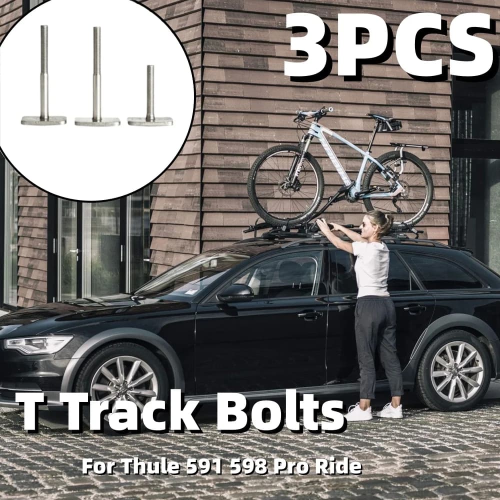 Lot de 3 boulons de fixation pour porte-vélos de toit Thule 591 598 Pro Ride T Track – Kit complet pour porte-vélos et accessoires de camping-car