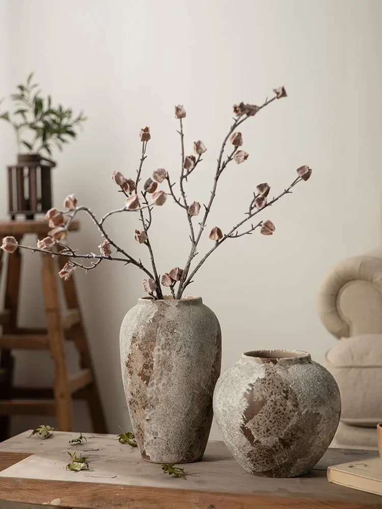 Vase en céramique d'arrangement de fleurs hydroponiques