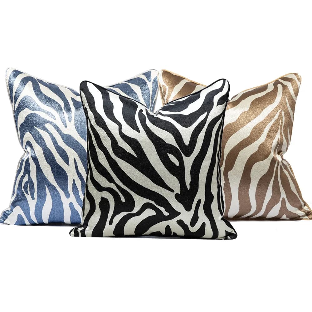 Housse de coussin jacquard de luxe, taie d'oreiller à imprimé zèbre américain pour la maison, le canapé, le salon, la chambre à coucher, décoration 30x50 45x45 50x50cm