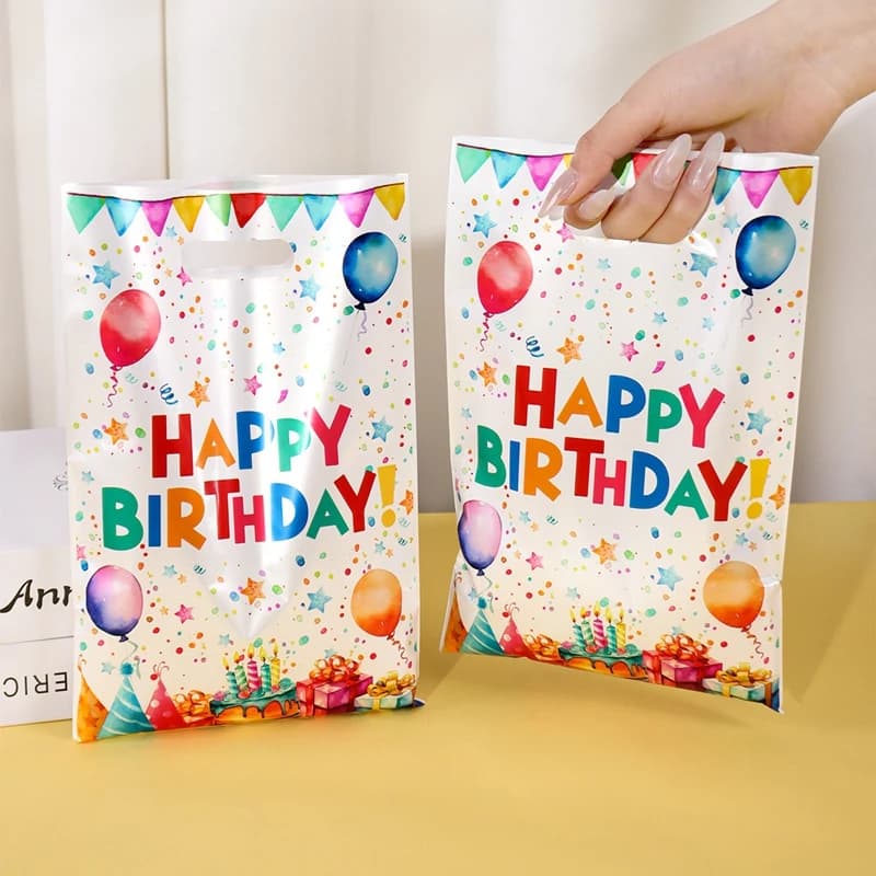 10/20/50pcs Sacs cadeaux pour fête d'anniversaire, sacs à main pour ballons d'anniversaire, décorations de fête joyeux anniversaire, cadeaux pour adultes
