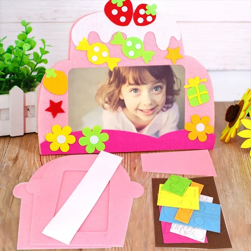 Cadre Photo 3D Non Tissé pour Enfant, Autocollants Faits à la Main, Dessin Animé, Animal, Matériel GT, Art Artisanal pour Bol et Garçons