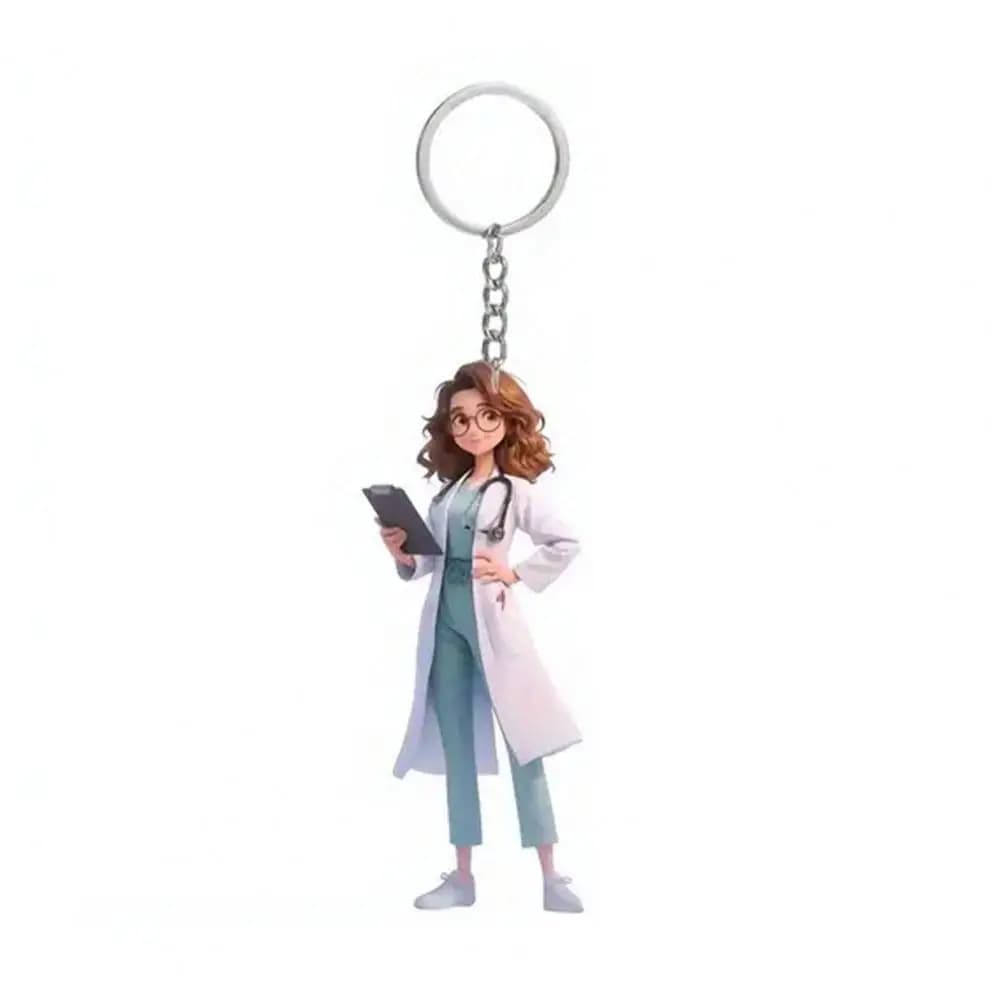 Porte-clés d'infirmière pendentif symbole de remerciement appréciation accessoire de clé sur le thème de l'infirmière pour les diplômés d'assistants médicaux