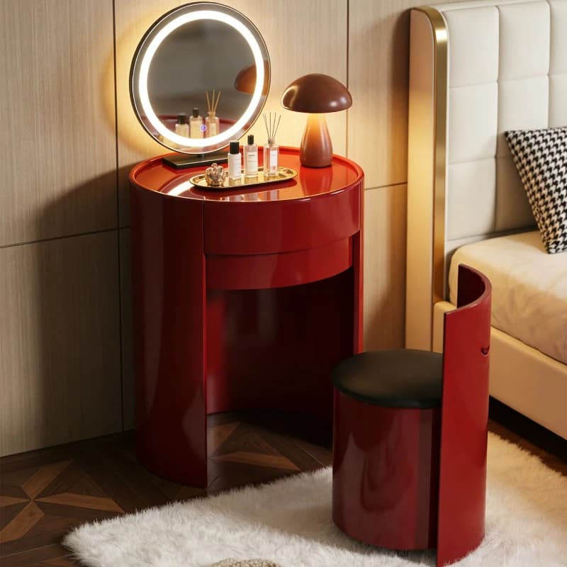 Meubles de toilette pour la maison : Coiffeuses de luxe pour chambre à coucher, tables de maquillage rondes, bureaux coiffeuses, meubles de vanité