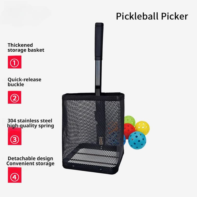 Panier de ramassage de balles de pickleball réglable